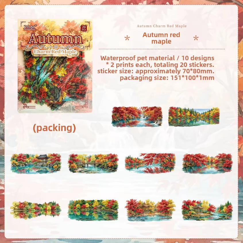 20 Pcs Mountain Retreat Series Journal Stickers