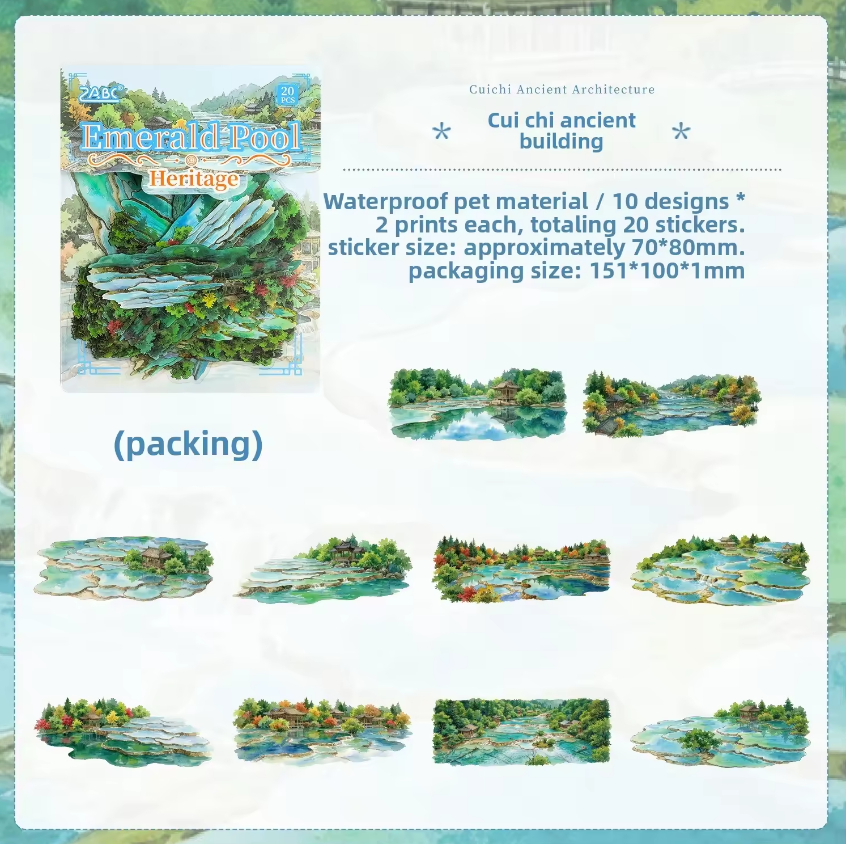 20 Pcs Mountain Retreat Series Journal Stickers