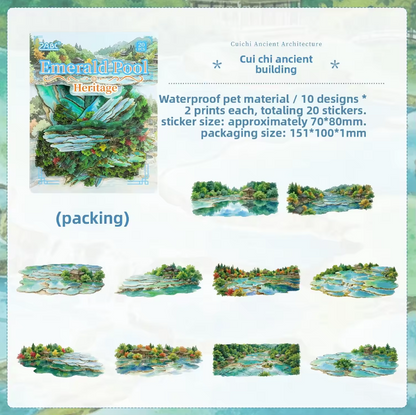 20 Pcs Mountain Retreat Series Journal Stickers