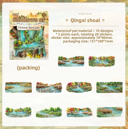 20 Pcs Mountain Retreat Series Journal Stickers