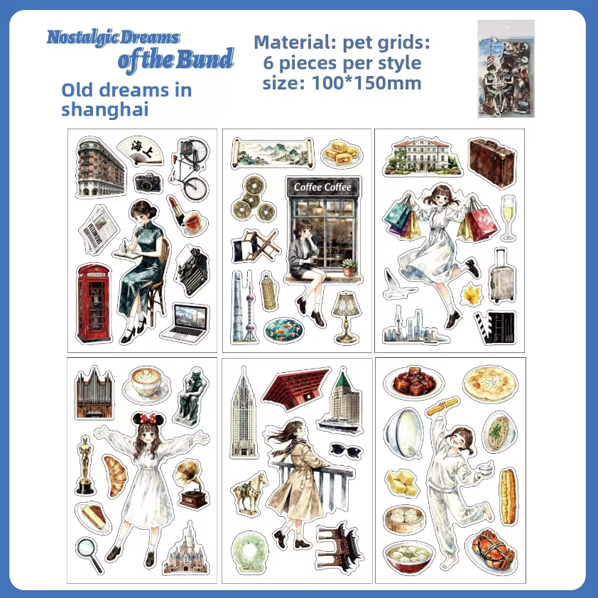 6 Sheets Travel Journal Series Journaling Stickers