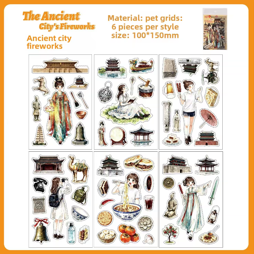 6 Sheets Travel Journal Series Journaling Stickers