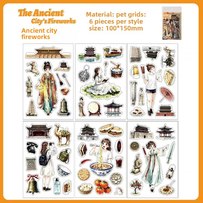 6 Sheets Travel Journal Series Journaling Stickers