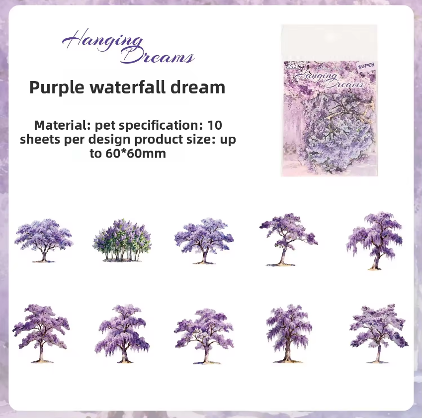 10 Pcs Wooden Shadows and A World of Possibilities Series Tree Stickers