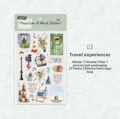 1 Sheet Mountain Wilderness and Wind Series Korean style Stickers