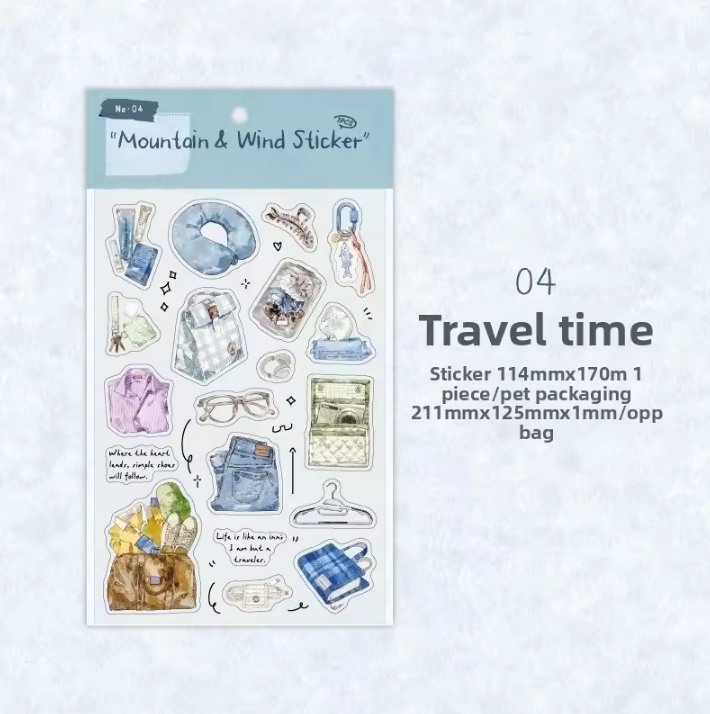 1 Sheet Mountain Wilderness and Wind Series Korean style Stickers