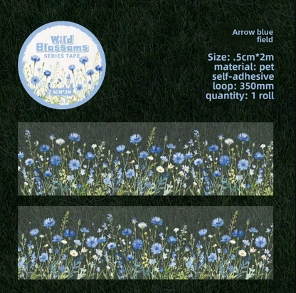 1 Roll Wild Blossom Series Floral Journaling Embellishments Tape