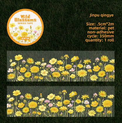 1 Roll Wild Blossom Series Floral Journaling Embellishments Tape
