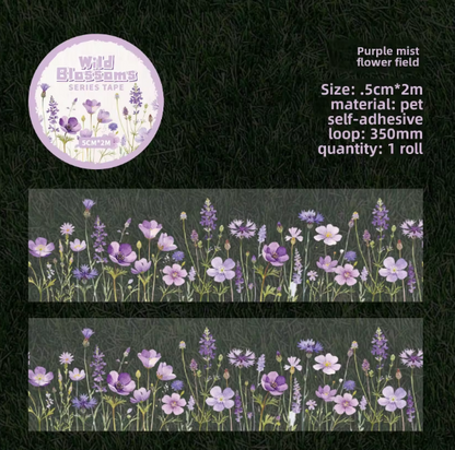 1 Roll Wild Blossom Series Floral Journaling Embellishments Tape