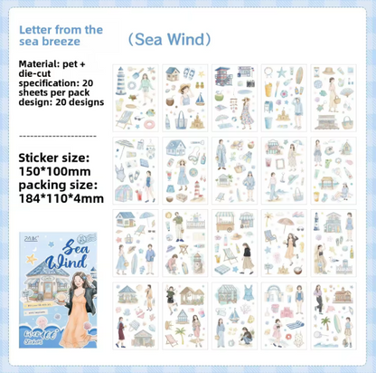 20 Sheets The Beauty of Life Series Creative Sticker Book for Journaling