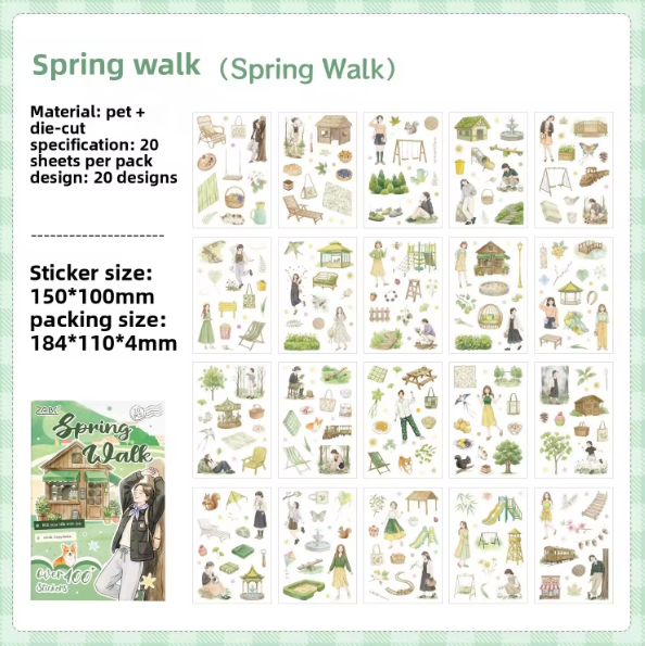 20 Sheets The Beauty of Life Series Creative Sticker Book for Journaling