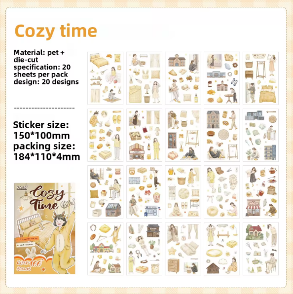 20 Sheets The Beauty of Life Series Creative Sticker Book for Journaling