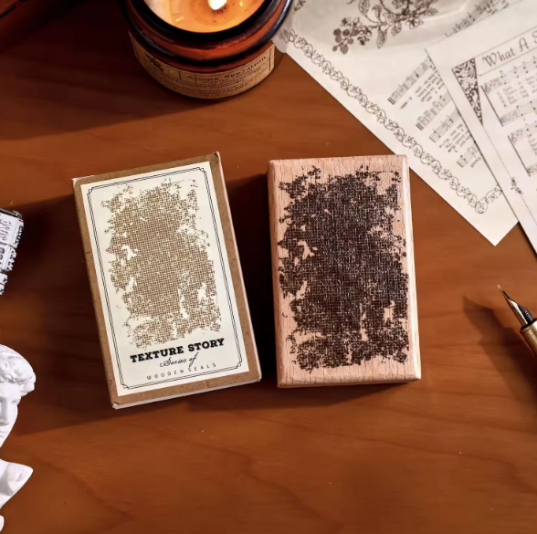 1 Pc Stamp Texture Tales Series Wooden Stamp for Journaling