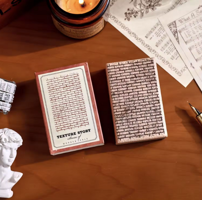 1 Pc Stamp Texture Tales Series Wooden Stamp for Journaling