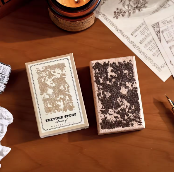 1 Pc Stamp Texture Tales Series Wooden Stamp for Journaling