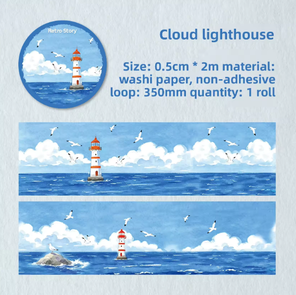 1 Roll Letters From The Coast Series Scenery-Themed Journal Decorative Tape