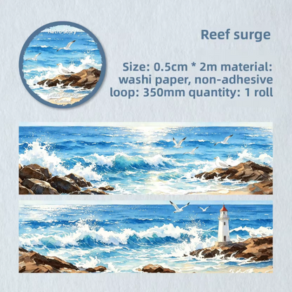 1 Roll Letters From The Coast Series Scenery-Themed Journal Decorative Tape