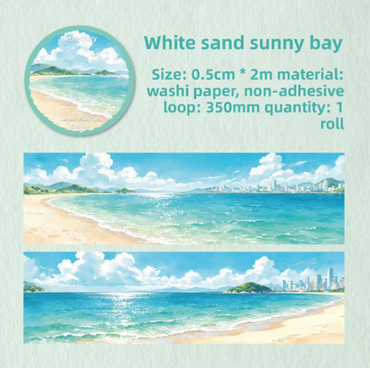 1 Roll Letters From The Coast Series Scenery-Themed Journal Decorative Tape