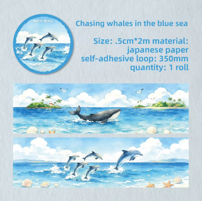 1 Roll Letters From The Coast Series Scenery-Themed Journal Decorative Tape