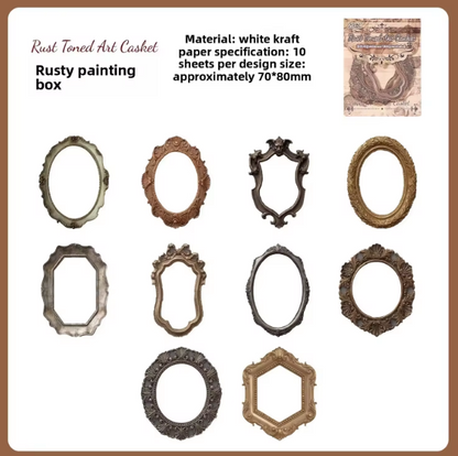10 Pcs Vintage Frames Series Retro Journaling Stickers