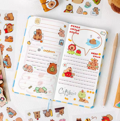 6pcs/pack cute cartoon stickers for Daily journaling