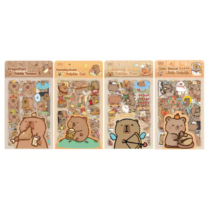 6pcs/pack cute cartoon stickers for Daily journaling