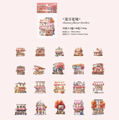 40pcs/pack Little house series Theme of the hut PET sticker pack