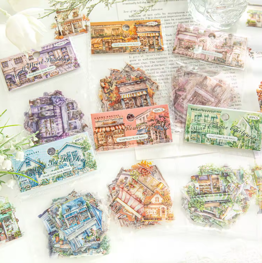 40pcs/pack Little house series Theme of the hut PET sticker pack