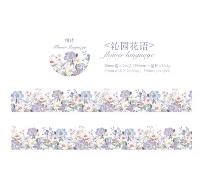 30mm* 2M Roll Flower Story series INS Flower Handbook Pet Tape