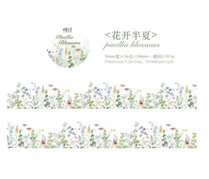 30mm* 2M Roll Flower Story series INS Flower Handbook Pet Tape