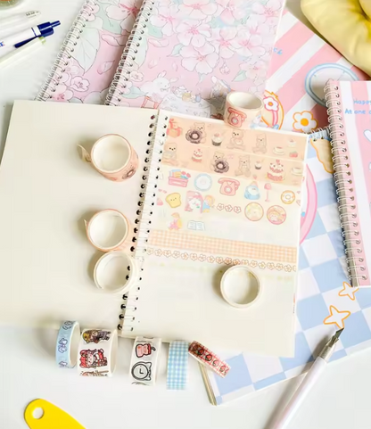 1 Pc A4 Sakura release paper double-sided loose leaf ledger Sticker storage coil book