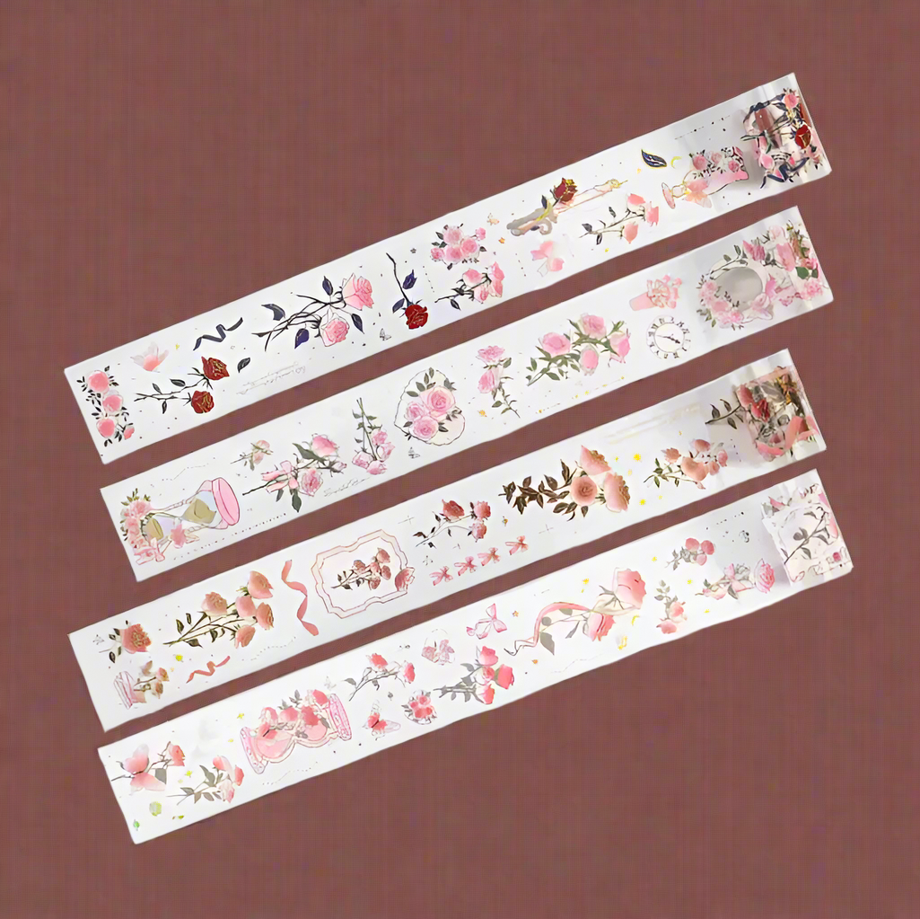 2M roll Rose Ripple Spring Colorful Tape for Scrapbook