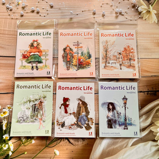 15 Pcs Romantic Life Series Vintage Character Urban Scene Landscaping PET Sticker Pack