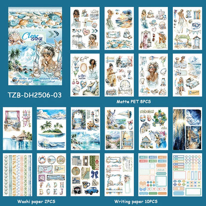 20 Sheets Nightfall Island Style Creative Sticker Book