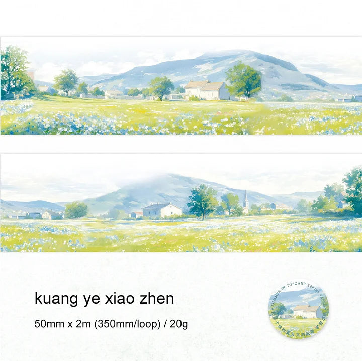 50mm*200cm Summer in Tuscany Series Oil Painting Landscaping Washi Tape