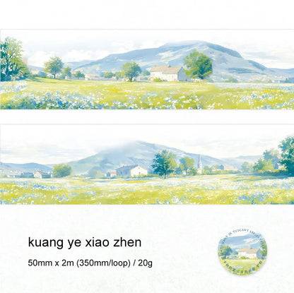 50mm*200cm Summer in Tuscany Series Oil Painting Landscaping Washi Tape