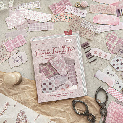 50 pcs Fragment Fabric Series Vintage stickers