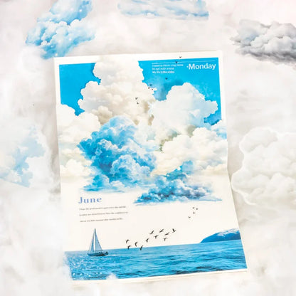 10 Pcs The Clouds Are Floating Series Kawaii Cloud Landscaping PET Sticker