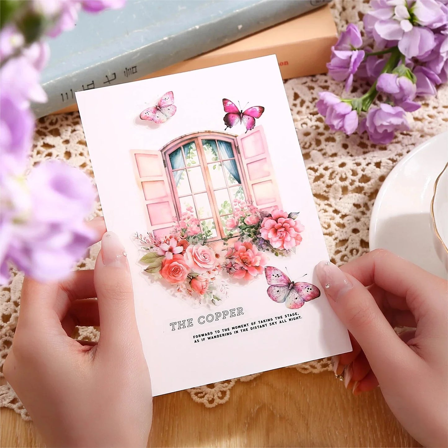 20 Sheets Secret Garden Series Vintage Plant Flower Die Cutting Sticker Book