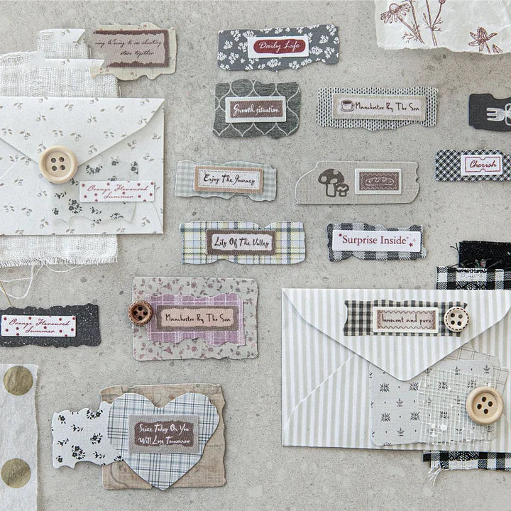 50 pcs Fragment Fabric Series Vintage stickers