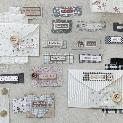 50 pcs Fragment Fabric Series Vintage stickers