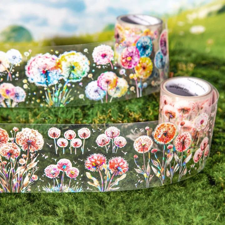 50mm*200cm Dancing Dandelions Series Vintage Plant Flower Landscaping Pet Tape