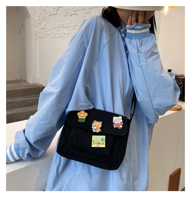 Cute Kawaii Small Sling Bag with cute Bag pins – Team Black Store