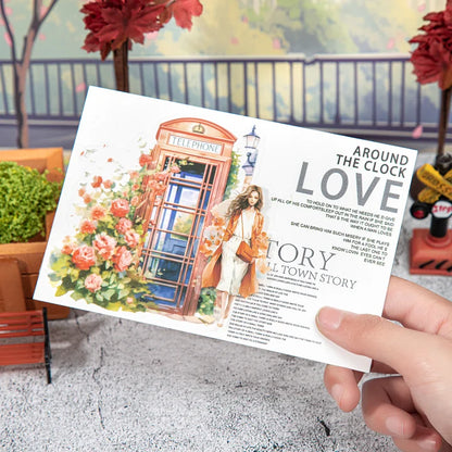 20 pcs Retro Girl Street Corner Phone Booth Sticker pack