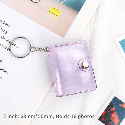 Cute Mini Keychain Photo Album 2 Inch Snap Button Pocket album